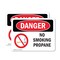 Signmission No Smoking Propane Danger Sign, Vinyl Decal, 14in W x 10in L, 2PK OS-2PACK-DS-D-1014-L-1489 - alternate 1